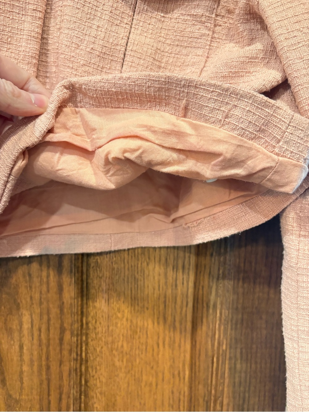 Zara $60 Textured Cropped Blazer salmon pink M boxy utility pocket - Picture 6 of 9